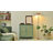 Folger 33" Tall Farmhouse Green Wood Accent Cabinet,Resin,Gold-Accented Sage with Handcrafted 2 Doors