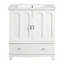Meuble-lavabo de 30 po avec lavabo en céramique, meuble-lavabo à cadre en bois massif avec tablette réglable, tiroir avec cloison, pieds en bois massif-126234102