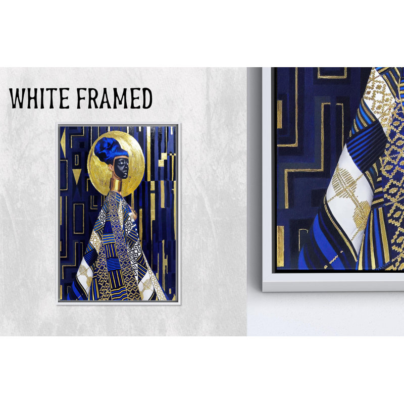 «Elegant Abstract Black Woman», art mural doré sur toile, 1P, H: 15,8 po x l: 11,9 po
