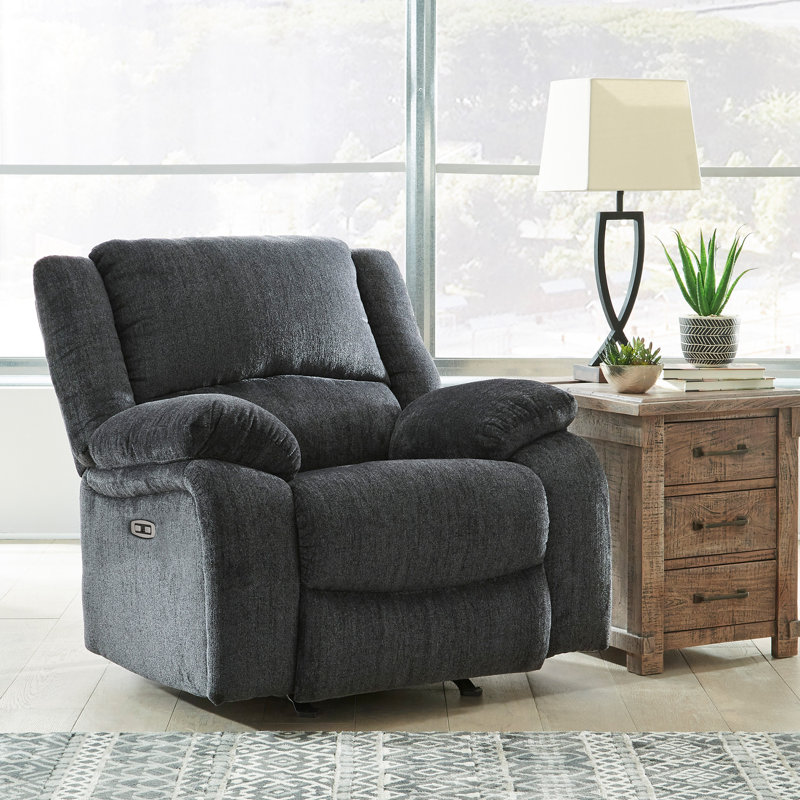 Dametris 42" Wide Rocker Standard Recliner, Dark Gray, Power