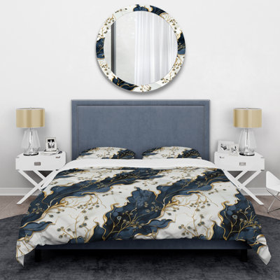 Ensemble de housse de couette en marbre Kimbie Vintage Charm