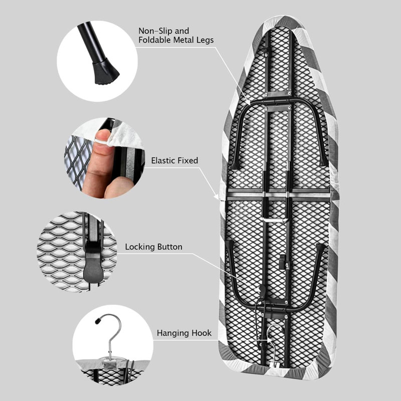 Planche à repasser compacte pliable - Conception peu encombrante, structure en métal robuste, parfaite pour les petits espaces