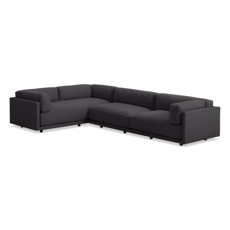 Sunday Sectional, Left Hand Facing, Camel Velvet Polyester Blend