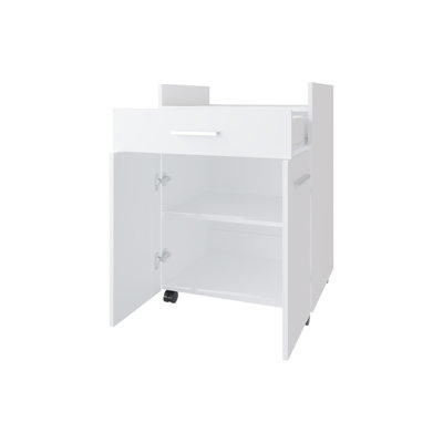 Burnside Kitchen Cart, White by Ebern Designs