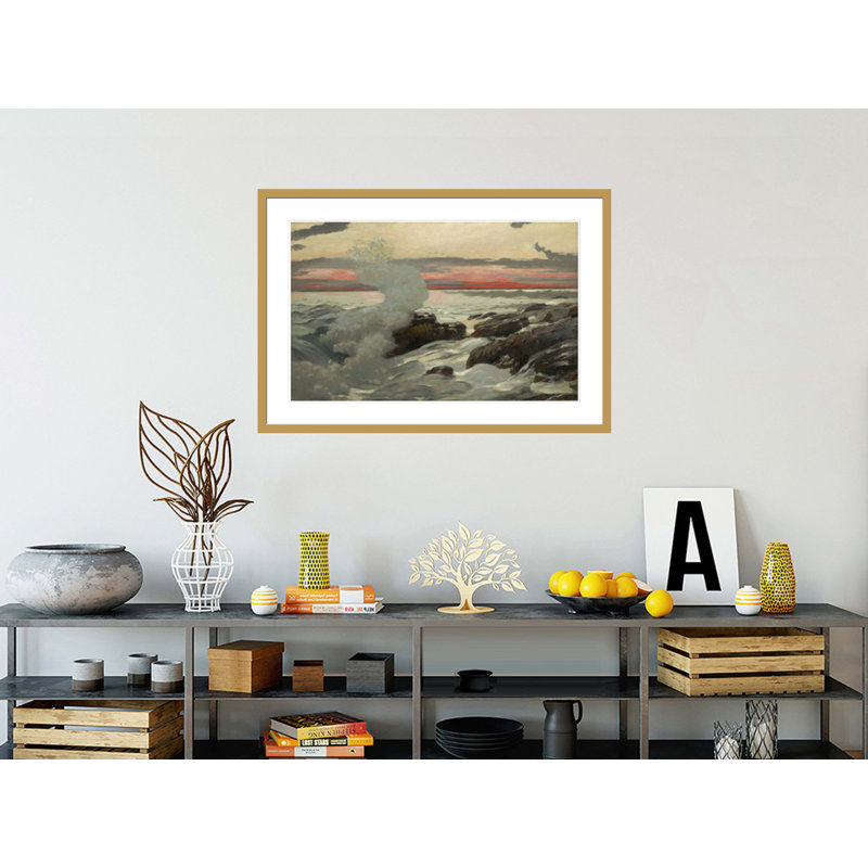 «West Point Prout's Neck» par Winslow Homer - impression giclée encadrée, H 28,62 po x l 41,5 po
