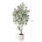George 60" Artificial Olive Tree in Round Planter, UV Protected Faux Olive Tree for Indoor Home Decor-1008559220