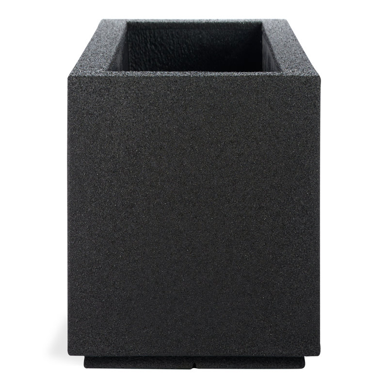 Milan Tall Polymer Box, 19" H x 43" W x 15" D, Black Granite