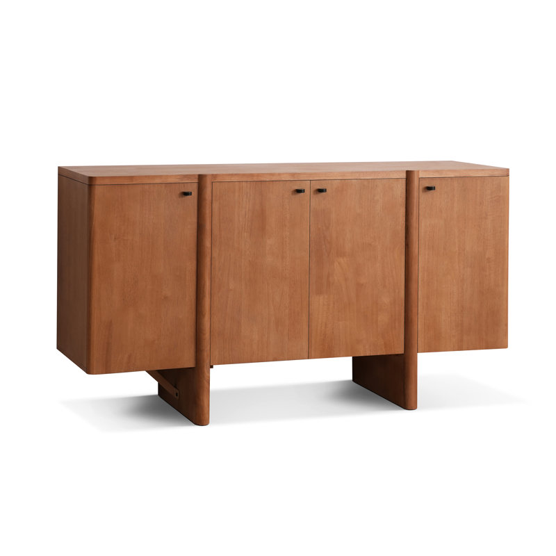 Govanny Storage Sideboard With Adjustable Shelves & Rubberwood Legs, 30" H x 55.25" W x 15.75" D, Natural