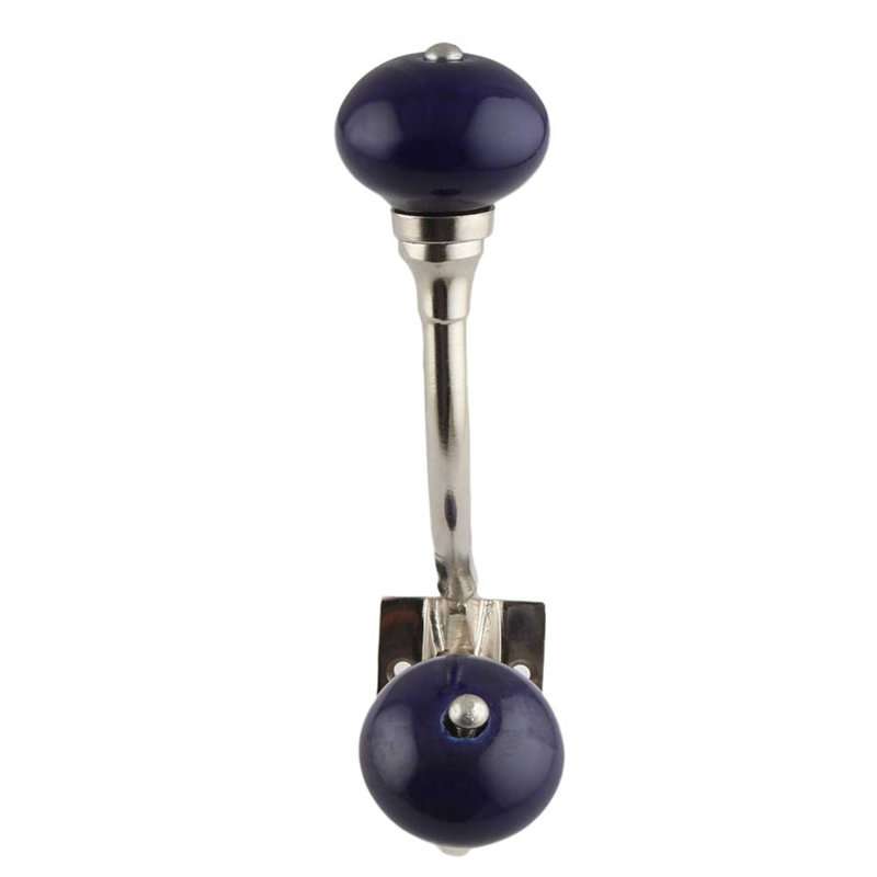 Antoinette Iron Wall Wall Hook, Dark Blue/Silver