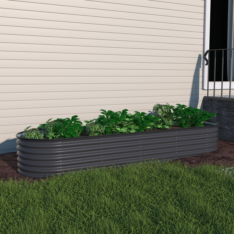 Lit de jardin surélevé modulaire en acier galvanisé 9 en 1 Heise, H 17 po x l 96 po x P 24 po, Vert