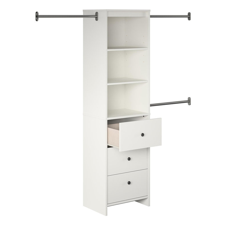 Ensemble de rangement pour système de placard l 73,1 po à l 89,1 po Geren, Blanc