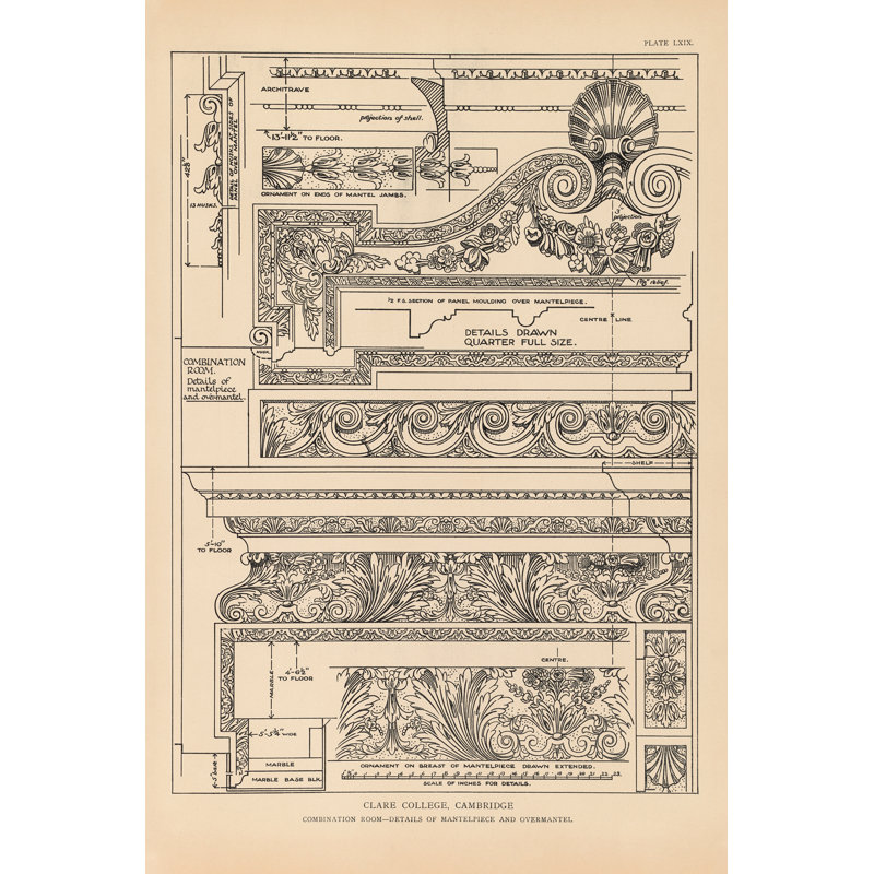 English Renaissance VI, H 18 po x l 12 po x P 1,25 po, Non, Cadre simple blanc
