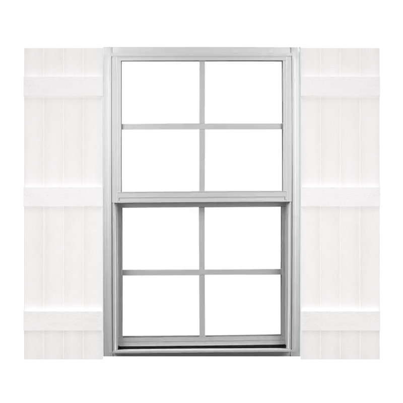 Paire de volets en vinyle Mid-America, Blanc brillant, 63 po