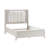 Antique White Finish Queen Bed With LED Headboard Upholstered Cushion Modern Bedroom Furniture 1Pc, Reeded Fronts