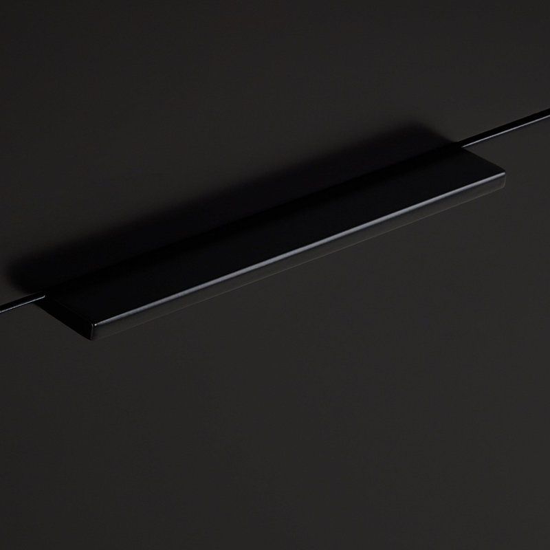 48" Dita Single Bathroom Vanity Set with Oval Undermount Sink, Artic White Quartz, Black