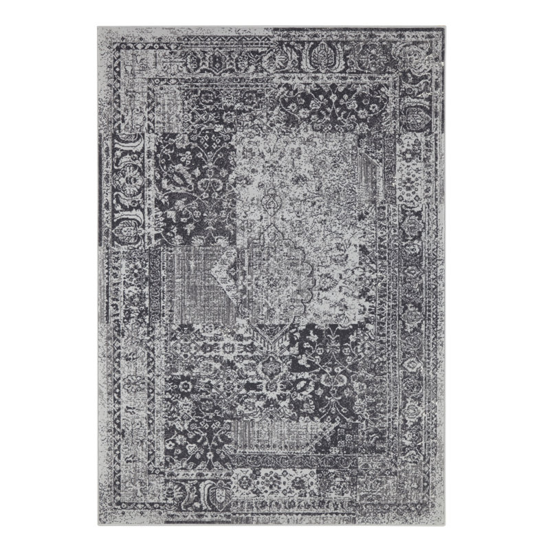 Celebration Plume Flatweave Dark Grey Rug, Rectangle 80 x 150cm