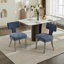 Ensemble de 2 chaises de salle à manger de style Mid-Century moderne recouvert de tissu chenille de ferme avec dossier incurvé et clous en cuivre-1671339812