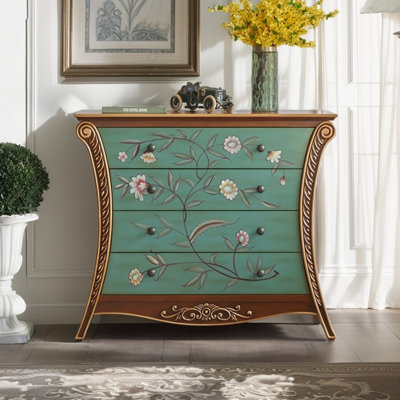 Country style painted drawer accent cabinet