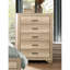 Commode verticale en bois manufacturé et solide à 5 tiroirs Mariel