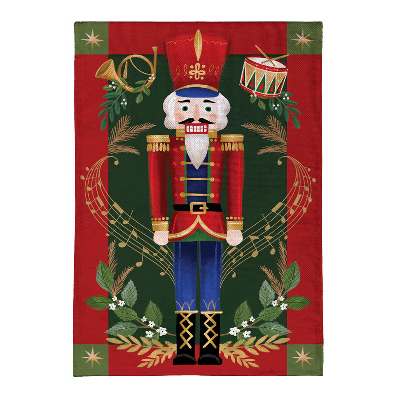 Drapeau de jardin en toile de jute Joyful Traditions