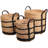 Willow Rustic Cottage Stripe Handwoven Water Hyacinth Nesting Storage Baskets with Handles (Set of 3)-125248666