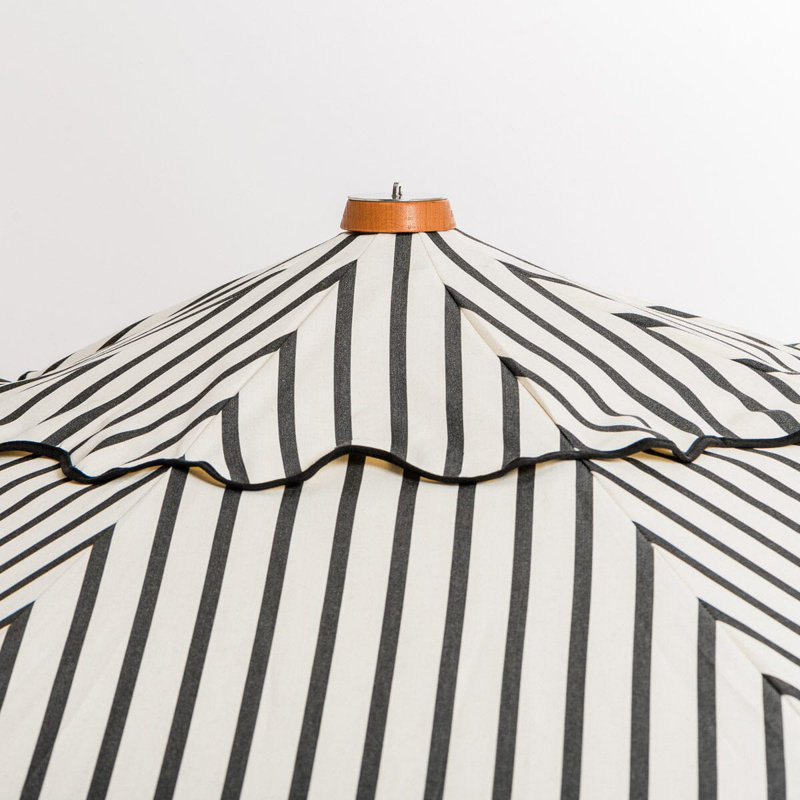 Market 84'' W Umbrella, Black/White Striped