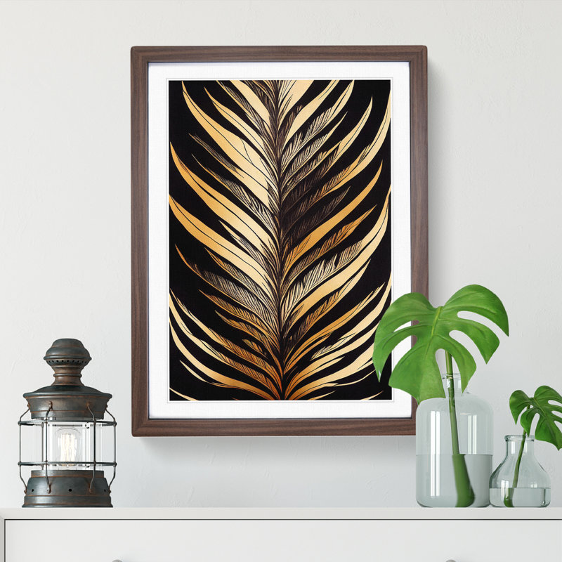 Mighty Feather - Framed Print, 46cm H x 34cm W x 2cm D, Brown Framed