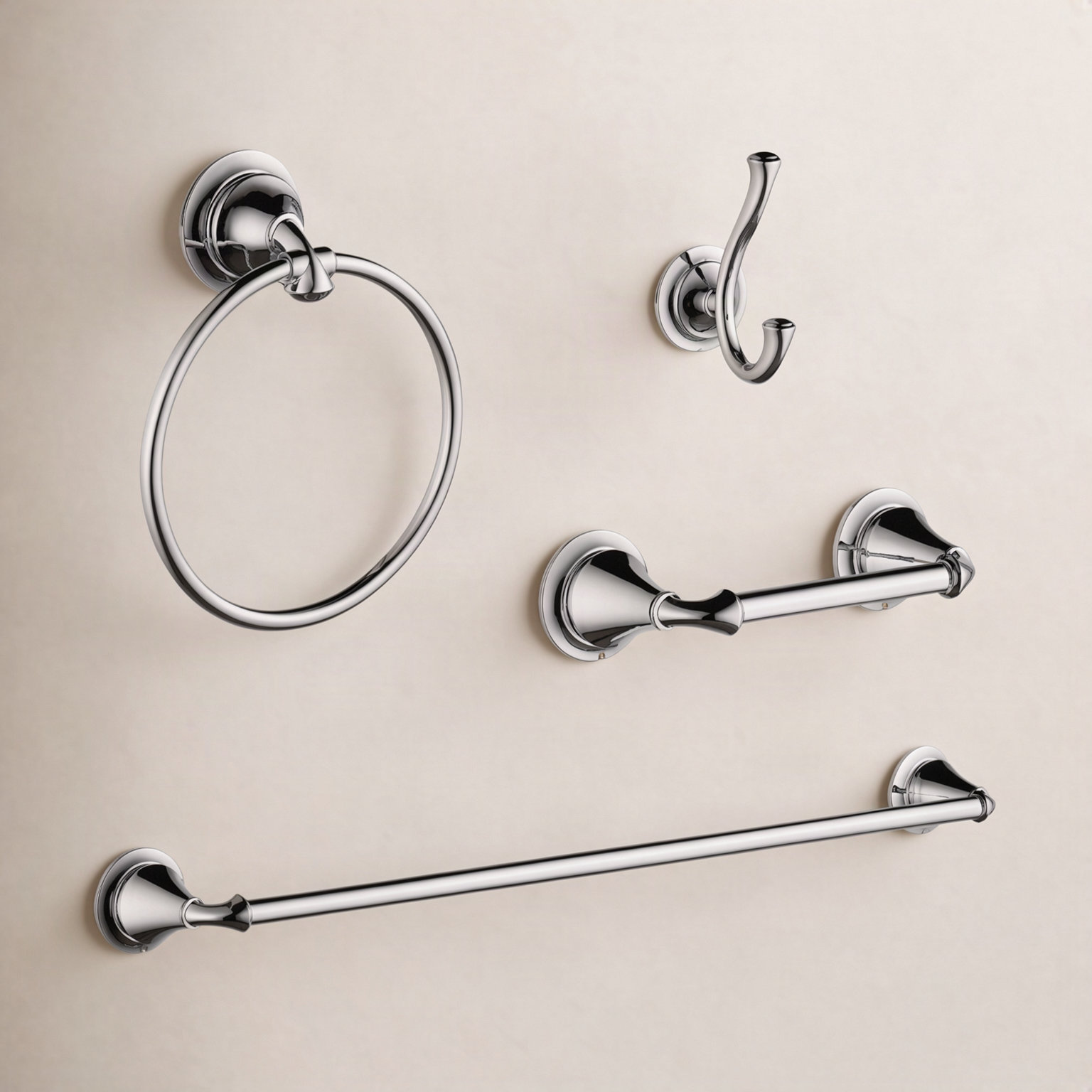 Linden™ 4-Piece Bathroom Hardware Set, Chrome