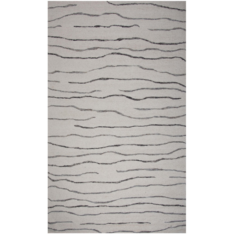 Tapis 100% laine touffeté à la main, Rectangle 7 pi 9 po x 9 pi 9 po