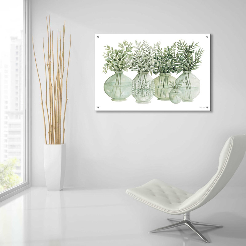 «Simply Sage II» par Cindy Jacobs, art mural en verre acrylique, H 24 po x l 36 po x P 0,2 po