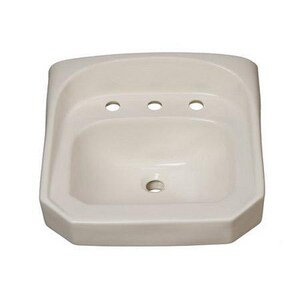 Lavabo de salle de bain mural rectangulaire en porcelaine vitreuse blanche 18,5 "Proflo