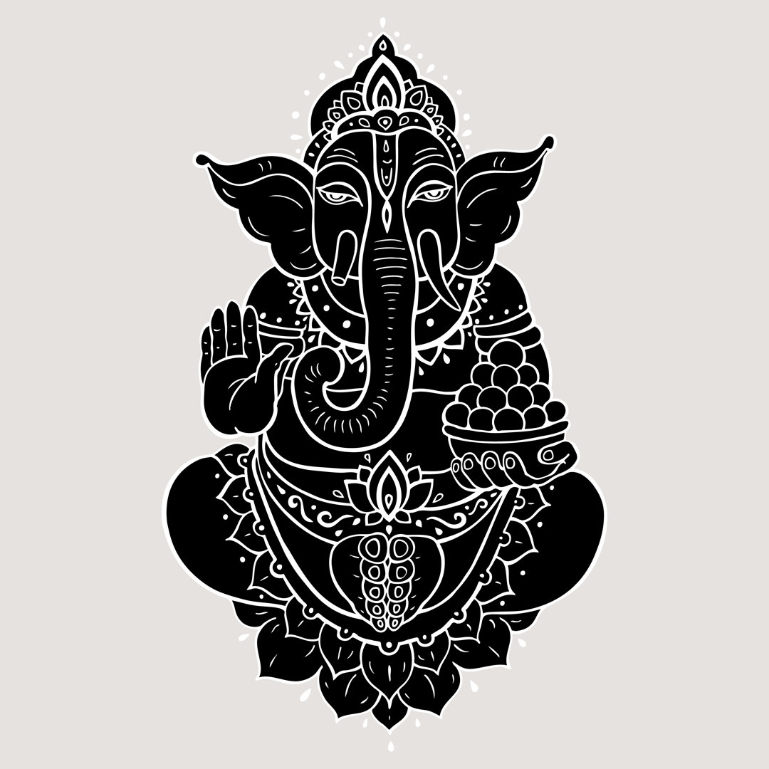 Leinwandbild Ganapati-Meditation in Lotus Pose