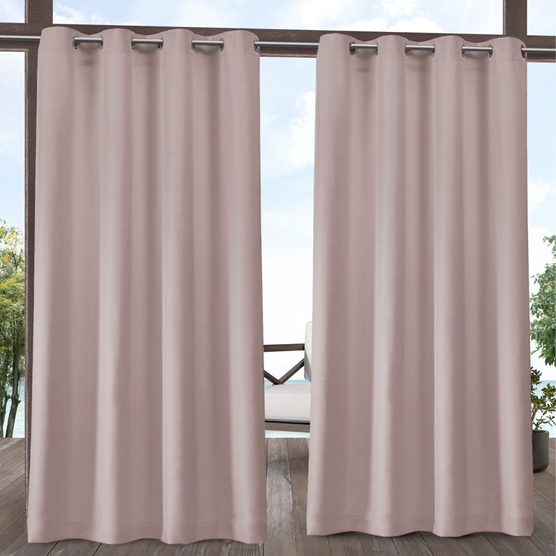 Breanna Semi Sheer Curtain Pair, Blush, 54" W x 120" L