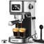 Machine à espresso Geek Chef, cappuccino et machine à café au lait avec filtre ESE POD et buse à vapeur, contrôle précis de la température et du temps, machine à café compacte pour la maison, acier inoxydable