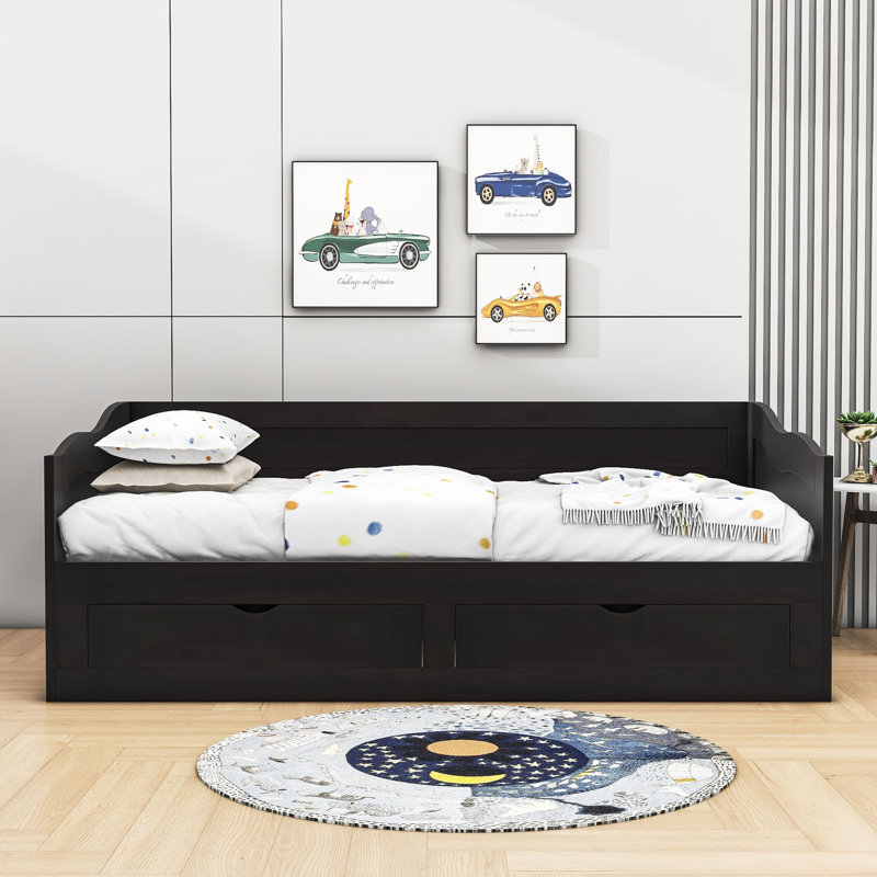 Dyuti Daybed with Trundle Bed, Espresso