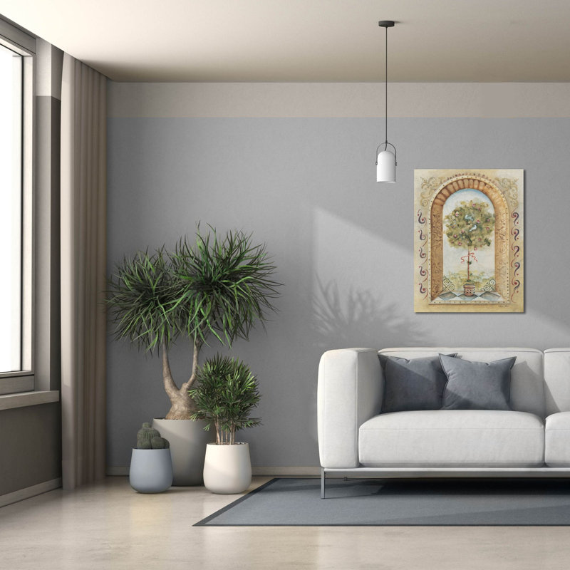 «Topiaire Fresco 2» par Cheri Blum, art mural sur toile, H 34 po x l 26 po x P 1,5 po