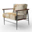 Chaise d'appoint rembourrée de formes géométriques Beige et or Marble Lightning III-1384464149