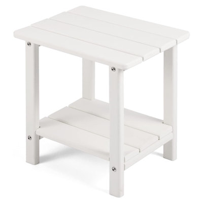 2-Tier Sturdy Patio Side Table for Patio, Deck, Porch