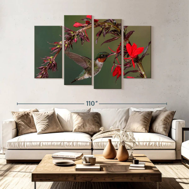 Brampt Fluttering Hummingbird, 54" H x 84" W