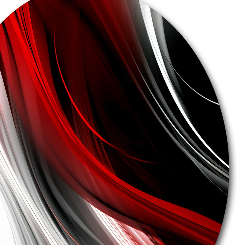 Sandyville rouge noir infini ondulations I - impression sans cadre, H 23 po x l 23 po x P 1 po