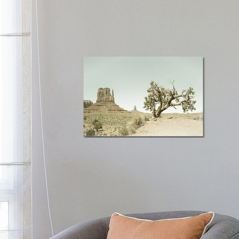 Monument Valley West Mitten Butte And Tree by Melanie Viola - Wrapped Canvas Print, 66.04 cm H x 45.72 cm W x 1.91 cm D