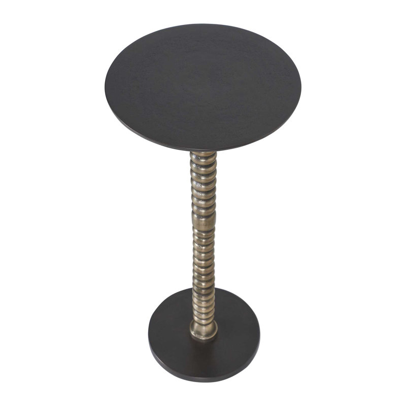 Stacked Pedestal Aluminum End Table