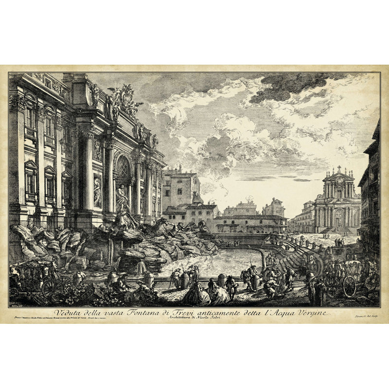 Veduta Della Vasta Fontana Di Trevi, H 8 po x l 12 po