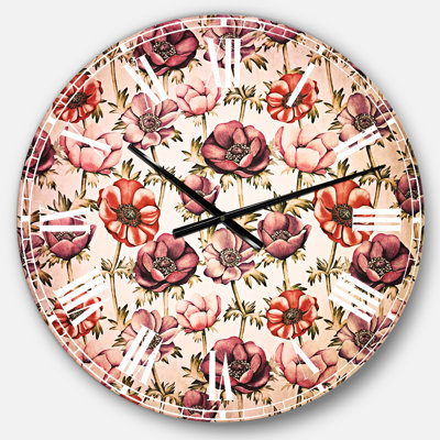 Colorful Abstract Floral Pattern - Traditional wall clock