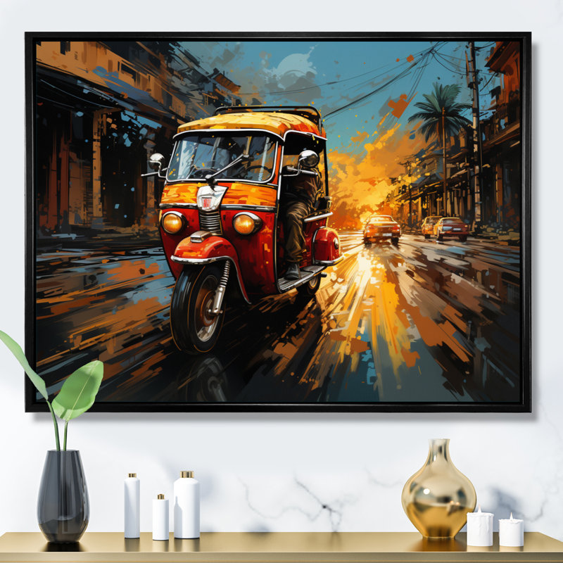 Impression sur toile, voyage en Thailande, impression de scène de rue Tuk Tuk - Thaïlande, H 12 po x l 20 po x P 1 po