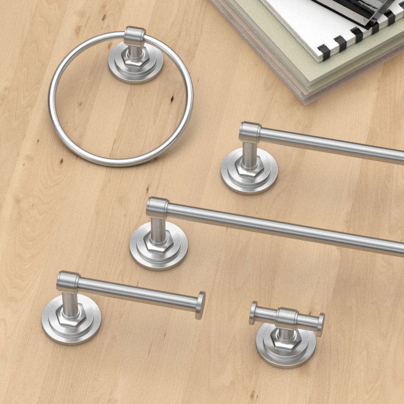 Lizzie Towel Ring, Brushed Nickel
