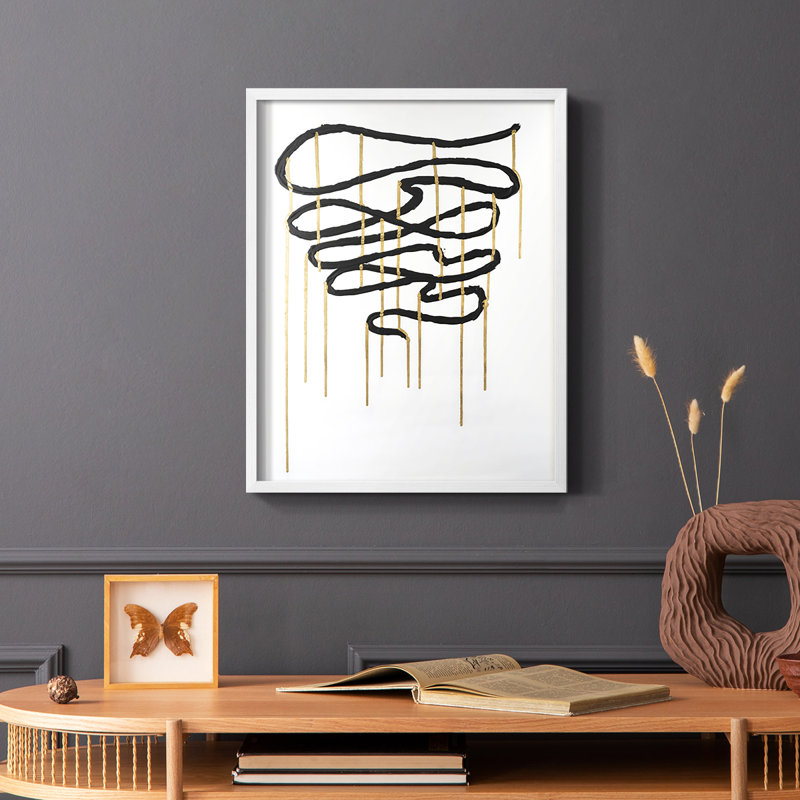 «Weeping Ribbon I», reproduction encadrée - bois massif, H 20 po x l 16 po, Blanc