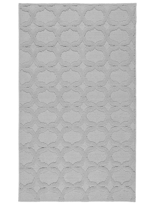 Togut Non-Slip Polypropylene Silver Area Rug, Rectangle 3' x 5'