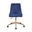 Chaise de bureau rembourrée en velours avec base dorée Torrance-1871370076