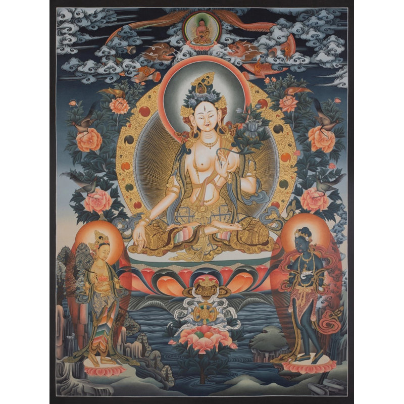 Blanc Tara Thangka (Thangka sans brocart)